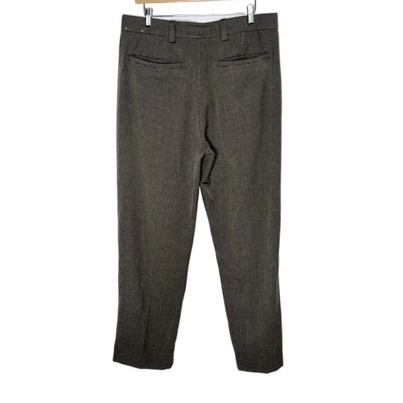 Abercrombie & Fitch Mens 33 Houndstooth Brown Loose Pleated Front Trouser - Picture 3 of 8